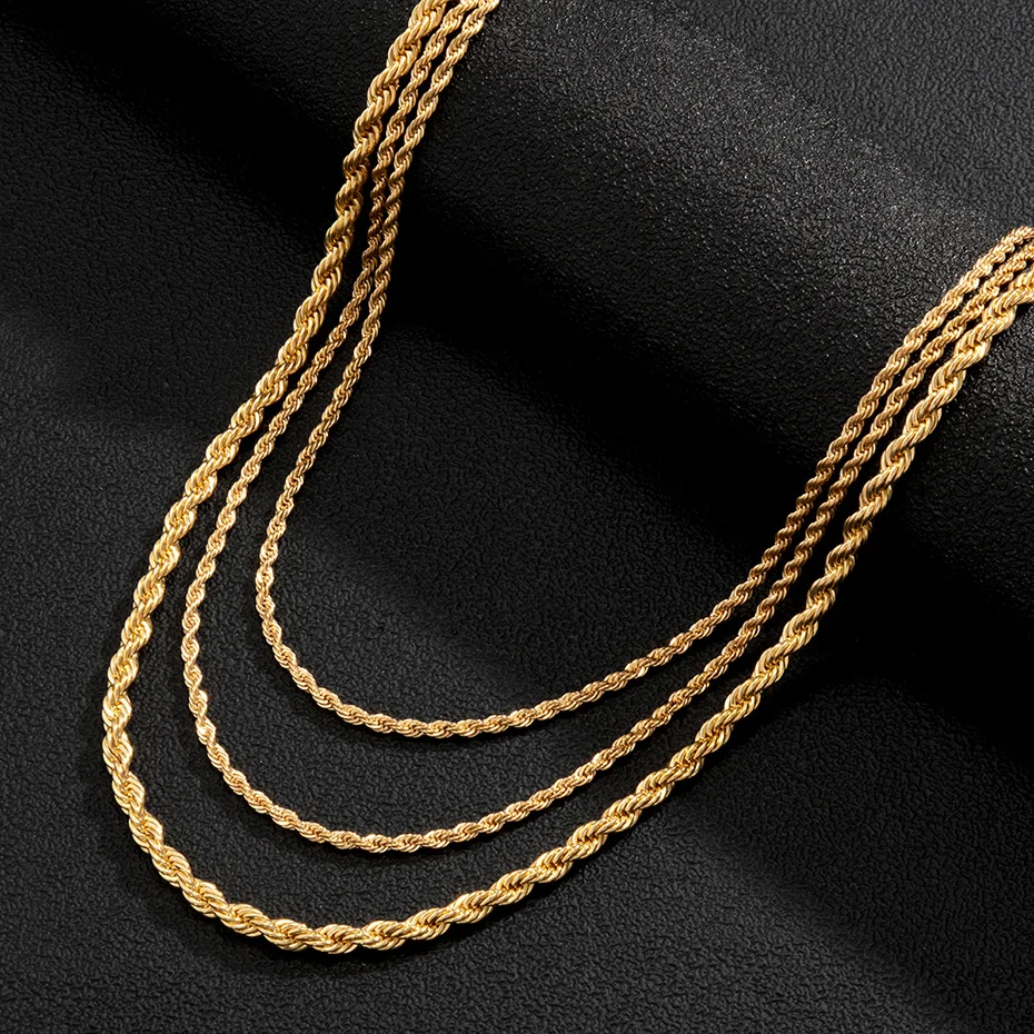 

New Cuban Chain Necklace for Men Women Basic Punk Metal Curb Link Chain Chokers Vintage Gold Tone Solid Metal Collar 2021 Trend