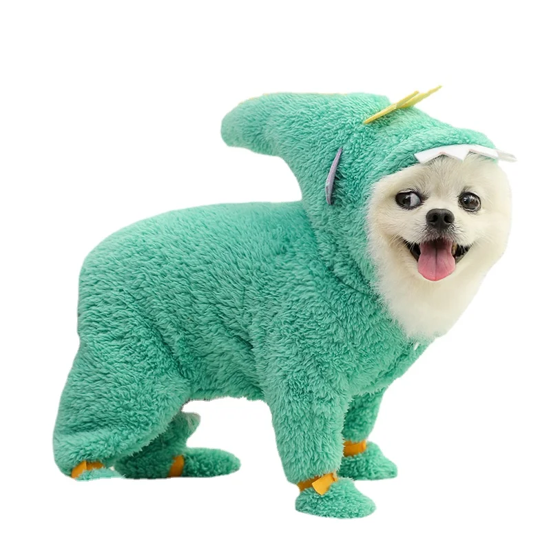 

Cat Dog Clothes Winter Dog Jumpsuit Cute Dinosaur Onesies for Dog Warm Fleece Hoodie Pet Costume XS-XL Teddy Poodle Dog Clothing