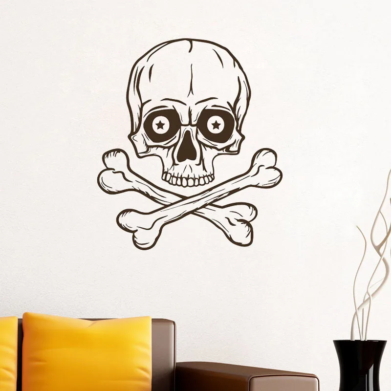 Скелет настенный стикер череп ужас пиратские кости настенные наклейки домашний