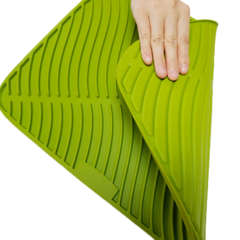 Большой силиконовый коврик для сушки кухонного стола антибактериальный слива