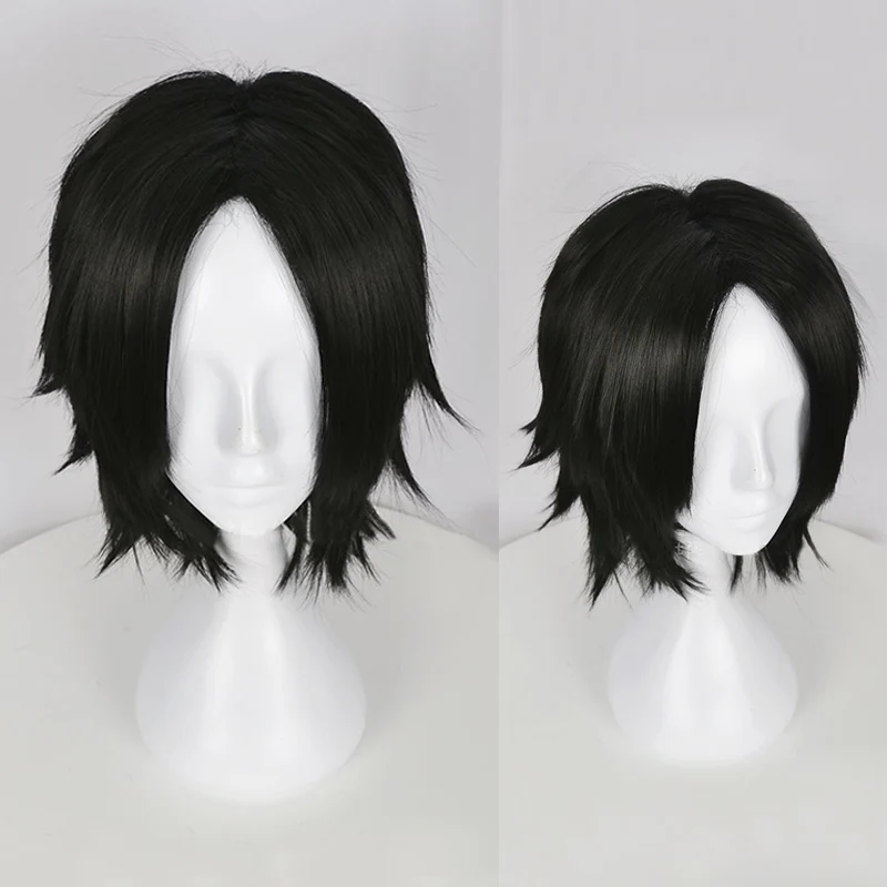 

One Piece Portgas D. Ace Short Black Wig Heat Resistant Synthetic Hair Cosplay Wigs + Wig Cap