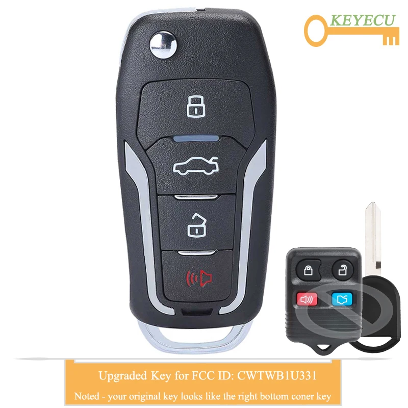 KEYECU Модернизированный раскладной дистанционный Автомобильный ключ для Ford Lincoln