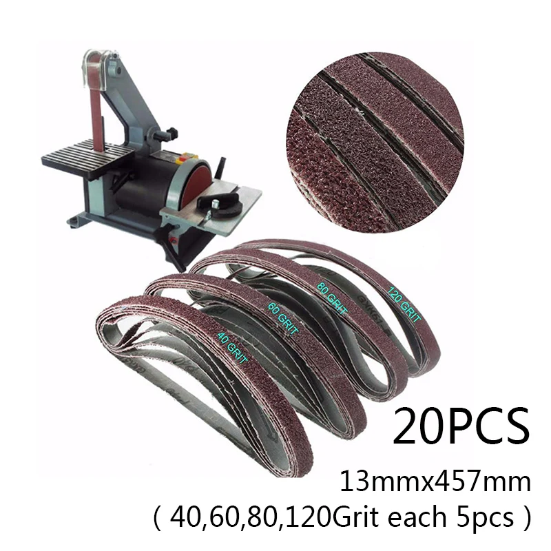

20 упаковок 1/2x18 40-120грит смешанные Powerfile шлифовальные ленты подходят для Black & Decker