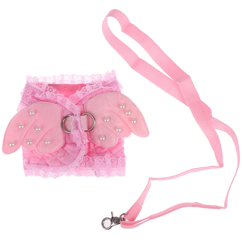 Шлейка и поводок для маленьких собак жилетка с кружевной сеткой подкладкой в