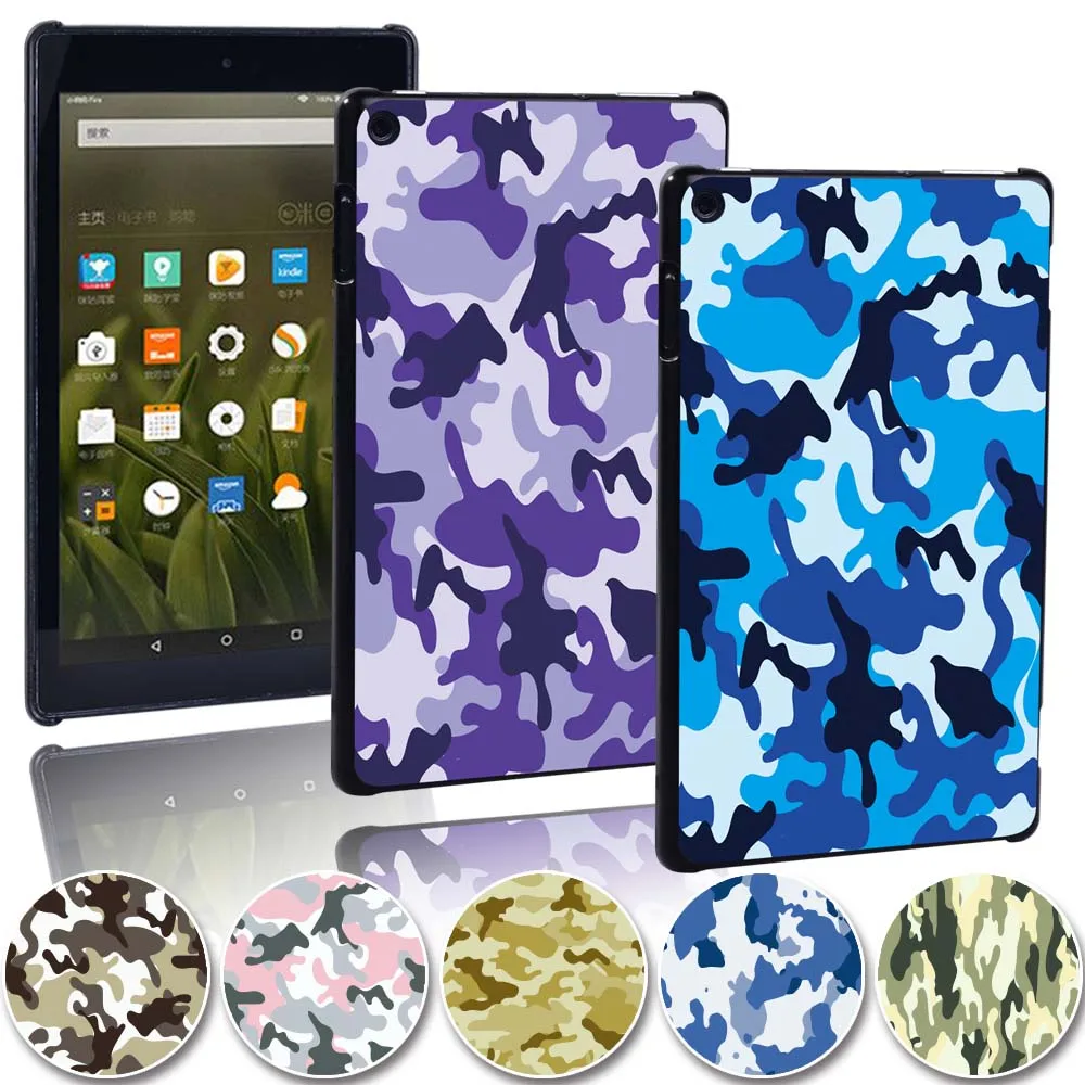 

Case For Fire 7 (5/7/9thGen)/Fire HD 8(6/7/8th Gen)/Fire HD 10 (5/7/9thGen) Printed Camouflage Tablet Hard Shell Cover + Stylus