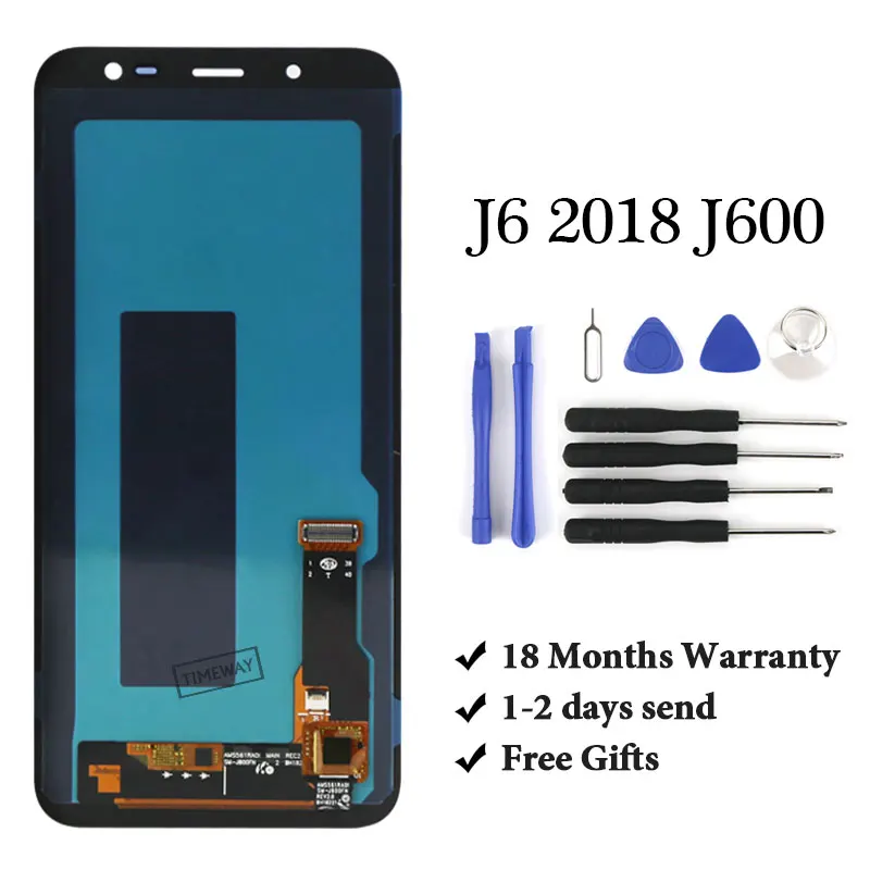 

Сменный сенсорный ЖК-экран в сборе для Samsung J6 2018 J600, 1 шт., без битых пикселей, Super AMOLED для Samsung J6 2018 J600 LCD