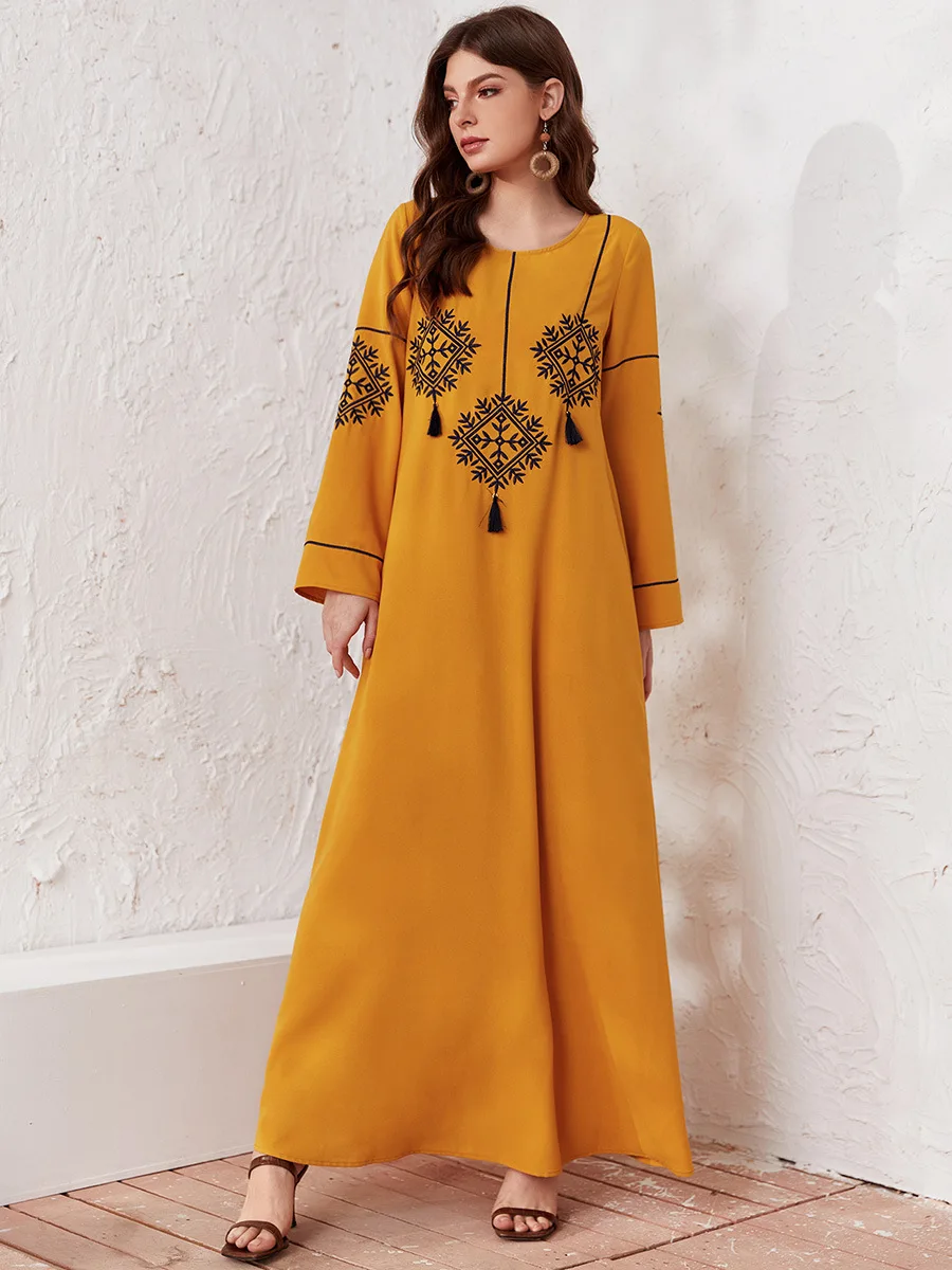 

Caftan Vestido Plus Size Dubai Abaya Turkey Arabic Muslim Long Dress Abayas for Women Islam Kaftan Robe Longue Femme Musulman