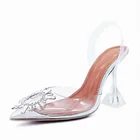 Тапочки Muller женские на высоком каблуке 7 см, повседневные офисные шлепанцы, обувь для выпускного вечера, цвет серебристый, лето