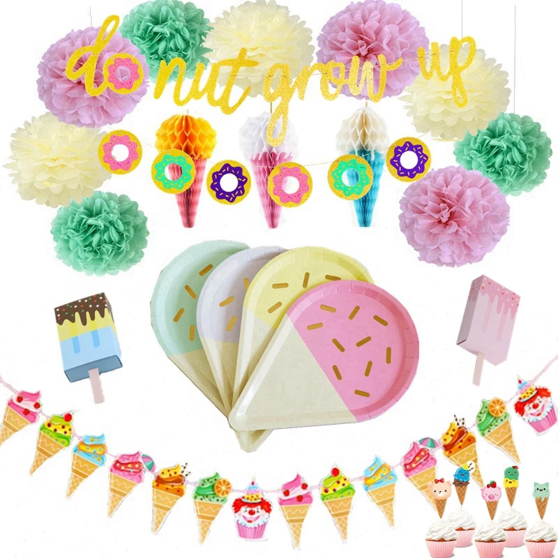 Для летних вечеринок пончик мороженое тема кекс фигурки жениха и невесты