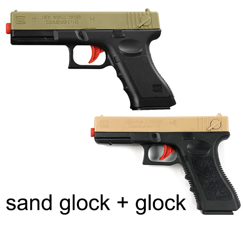 sglock with glock 2 2 шт пластиковый гелевый шариковый пистолет Glock 17 1911 водяные пули игрушки для мальчиков пистолет оружие пистолет аксессуары пистолет кейс для игр на открытом воздухе подарки для детей - Цвет: sglock with glock 2