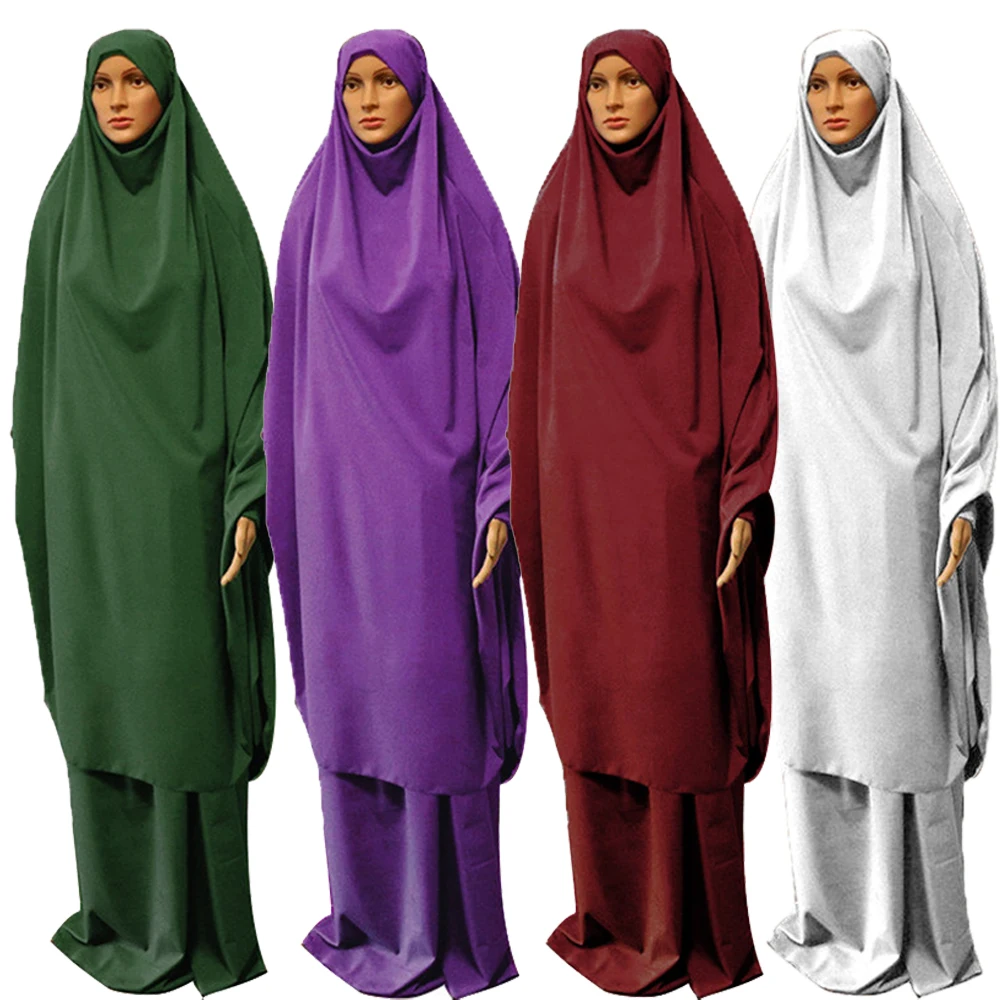 Мусульманское платье хиджаб Абая, 2 шт., Исламская молитва, скромная, полное покрытие, Ближний Восток, арабские женщины, халат макси, кафтан х...