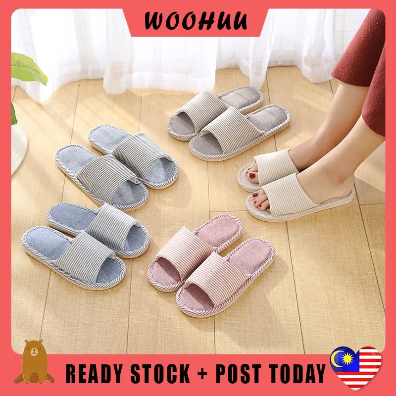 

READY STOCK WOOHUU Slipper Men Women Unisex Home Indoor Slippers Shoes Kasut Perempuan