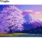Алмазная живопись с цветами вишни, Гора Фудзи, набор для алмазной вышивки 5D, пейзаж, Набор для вышивки крестиком, 2020