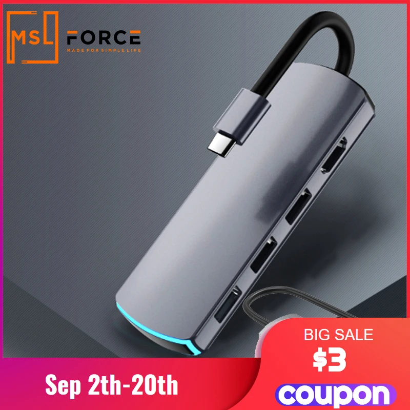Usb type c 3 0 hub Мульти usb порт hdmi 4K кардридер Компьютерные аксессуары для MacBook Pro Huawei OTG