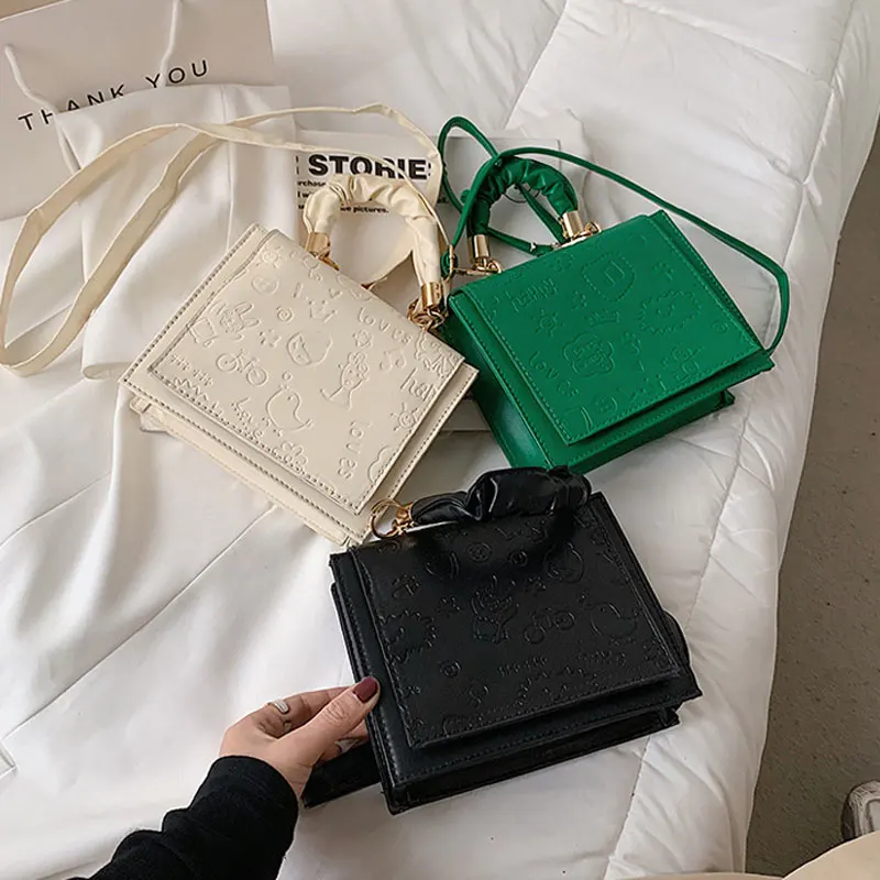 

Solid Color Handbags For Women 2021 Small Square Bag Designer Soft Leather Female Shoulder Bag And Phone Purse Crossbody Bag
