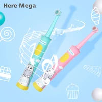 here mega kids rotating baby electric toothbrush smart whitening cleaning timer children musical tooth brush usb rechargeable