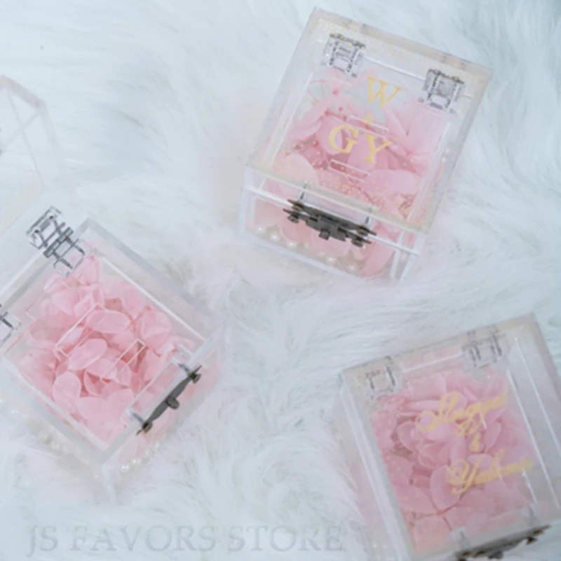 Pink flower 6cm Скидка 1 шт цветок жемчуг на заказ perpsonal помолвка предложение Свадьба День руководство акриловое кольцо Подушка - Цвет: Pink flower 6cm