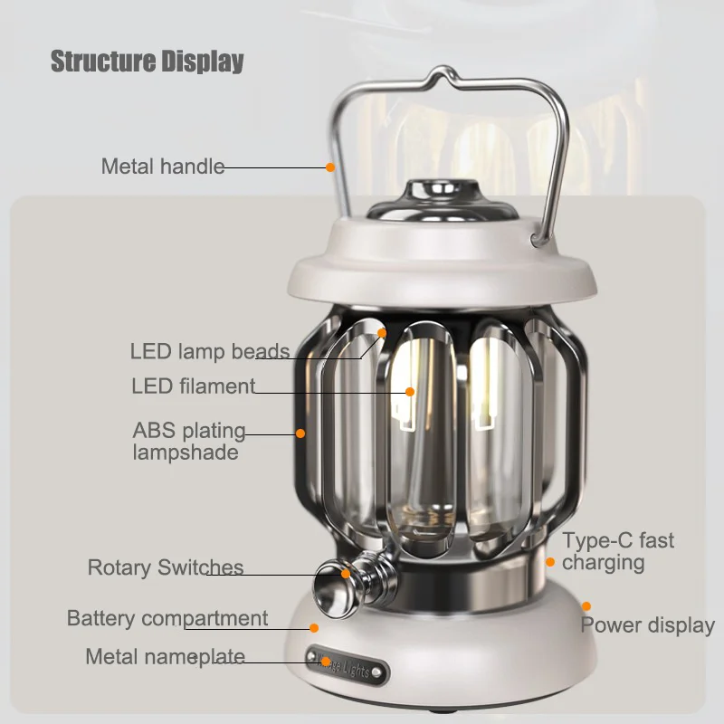 Новинка 2022 уличный подвесной светильник в стиле ретро для кемпинга