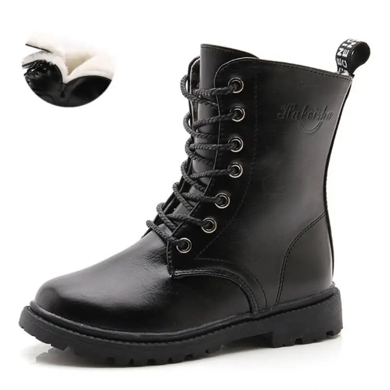 Детские Ботинки Martin кожаные водонепроницаемые ботинки зимние детские брендовая