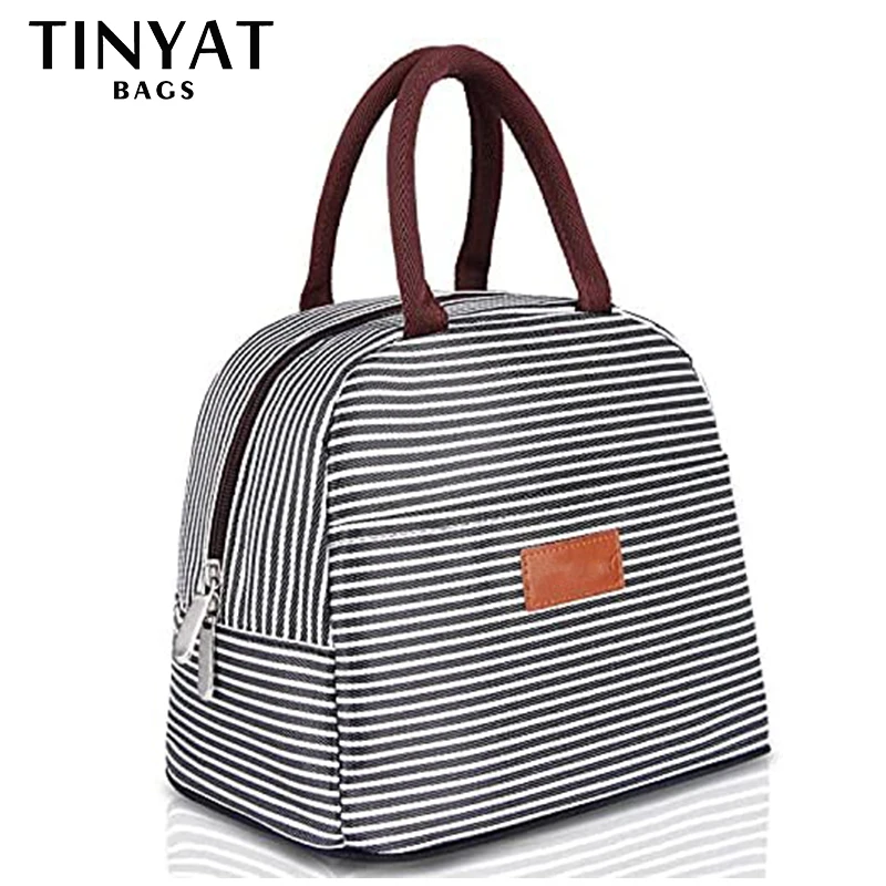

TINYAT 2021 New Printed Spot Lunch Bag thermal insulation and fresh-keeping portable Oxford cloth lunch bag