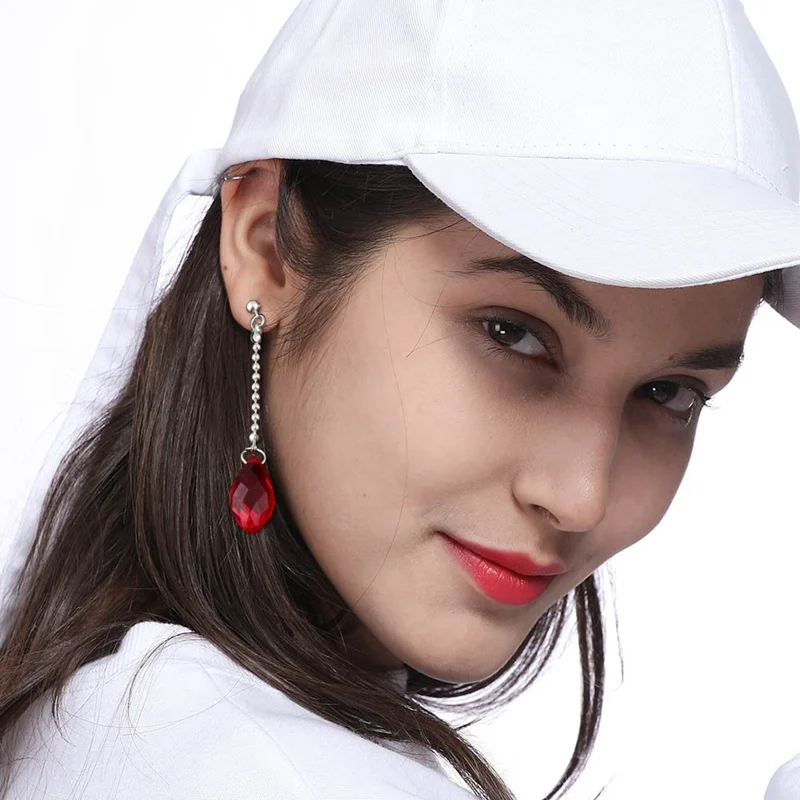 

1 Pair Anime Hunter X Hunter Kurapika Earring Stud Dangle Cosplay Prop Earrings Kurapika Red 2020