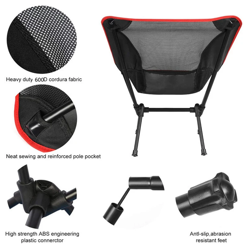 Satin Al Seyahat Ultralight Katlanır Sandalye Açık Taşınabilir Kamp Sandalyesi Ile Saklama çantası Balıkçılık Barbekü Plaj Rulman 130KG En Iyi