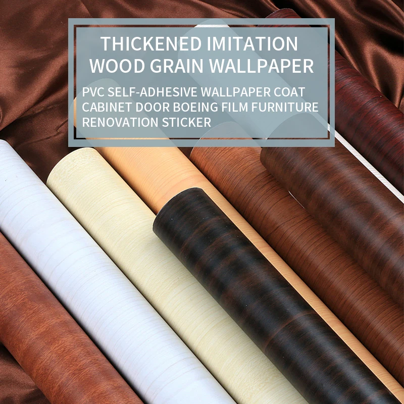 Деревянные ПВХ обои для кухни отремонтированные фильмы шкаф одежды Шкаф Дверь