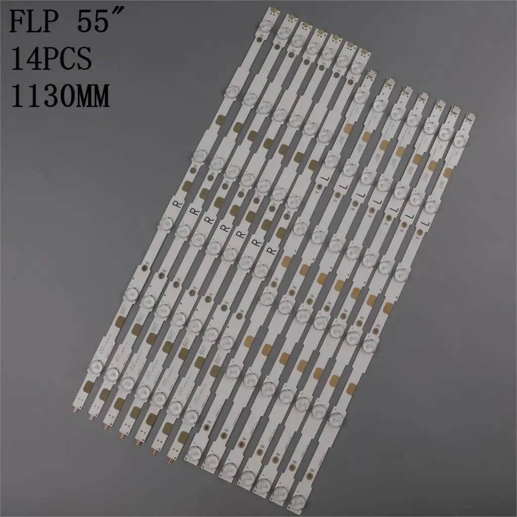 

14pcs/set LED Backlight Strip For 55PUH6400 55PUK6400 55PUT4900 55PUT6400 EX-55037013 TPT550J1-QVN03 EX-55037003-4E565-0-A-565