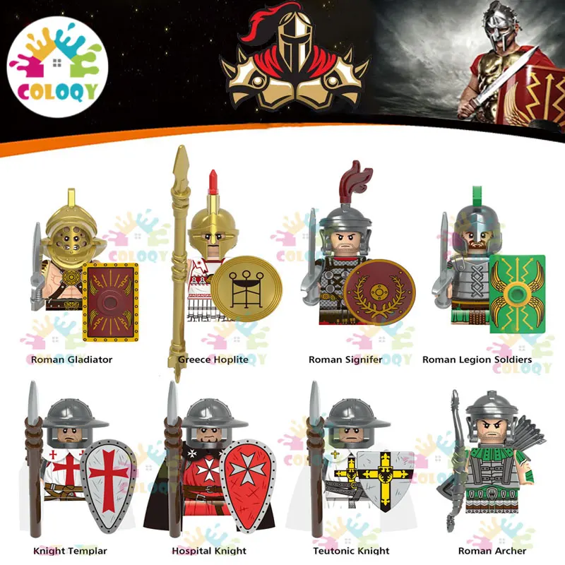 

Disney 20Pcs Medieval Soldiers Building Blocks Roman Signifer Hospital Figures Bricks Educational Toys For Kids Christmas Gifts