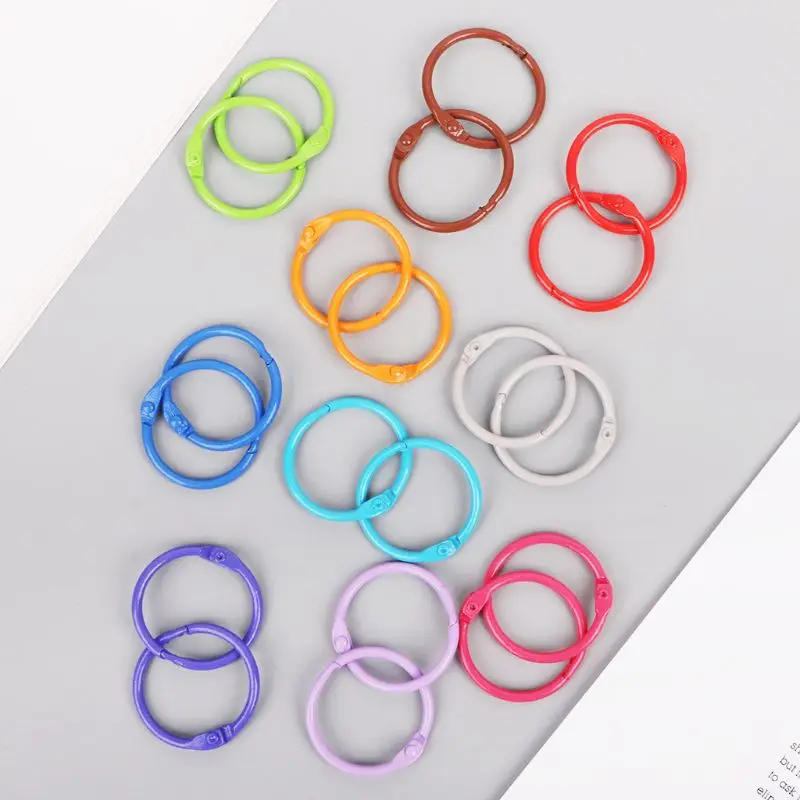 

10Pcs/lot Metal Ring Binder DIY Albums Loose-leaf Book Hoops Opening Office Binding Supplies Dropshipping