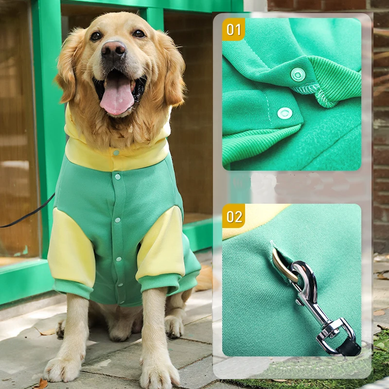 

Dog Swearter Thick Hoodie Jacket For Medium Large Dogs Labrador Autumn Winter Warm Clothes Fashion Overalls For Pet Dog Hoodie