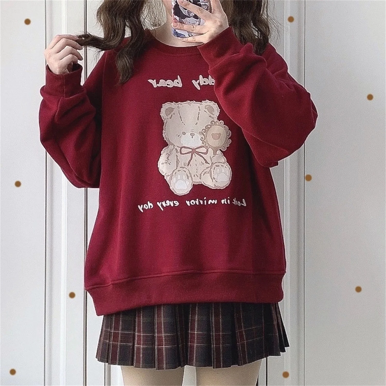 

Hip Hop Amine Hoodie Autumn Fashion Oversize Sweatshirt Women Japan Gothic Tops Vintage Hooded Kawaii Funny Bear Print Hoodie