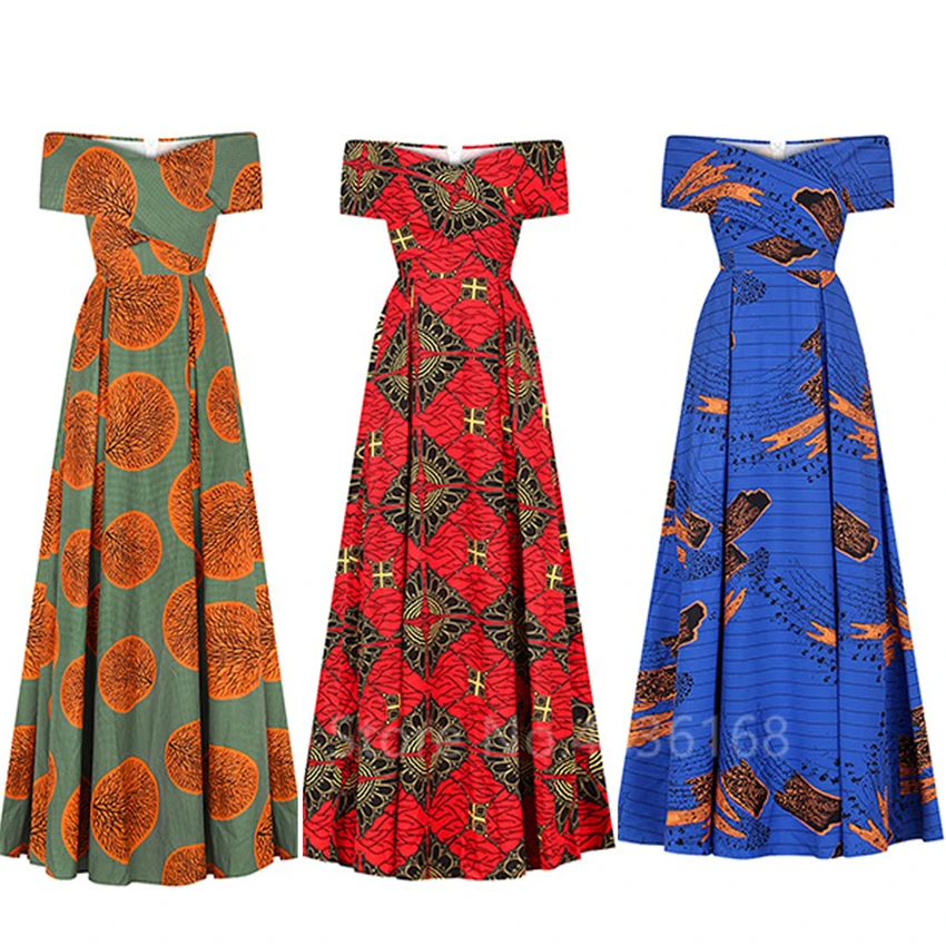 Сексуальное платье-труба Женская африканская одежда 2022 Дашики с принтом модные