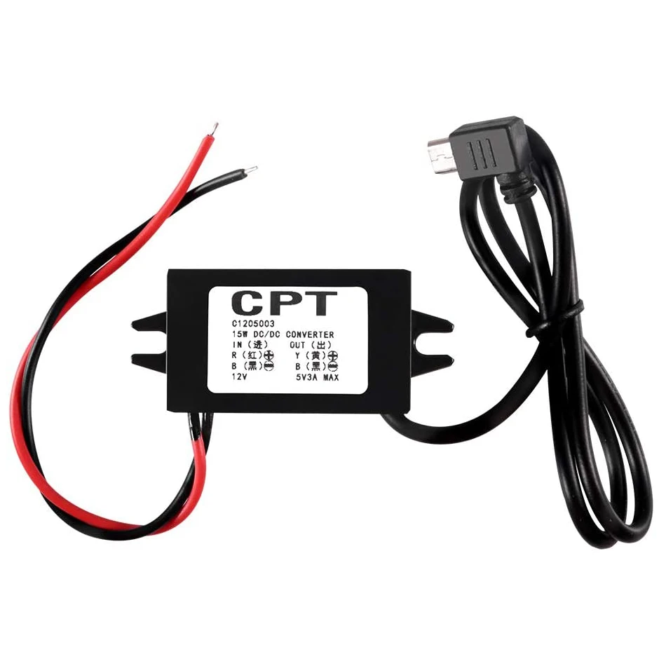 DC 12V to 5V 3A двойной микро порт USB преобразователь напряжения понижающий регулятор