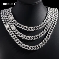 iced out shiny miami cuban link choker necklace women men punk chunky cuban chain necklaces jewelry wholesale1618202428inch