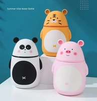 300ml creative kawaii panda cute cartoon children glass cup mini funny expression glass yellow broken egg shape leisure bottle