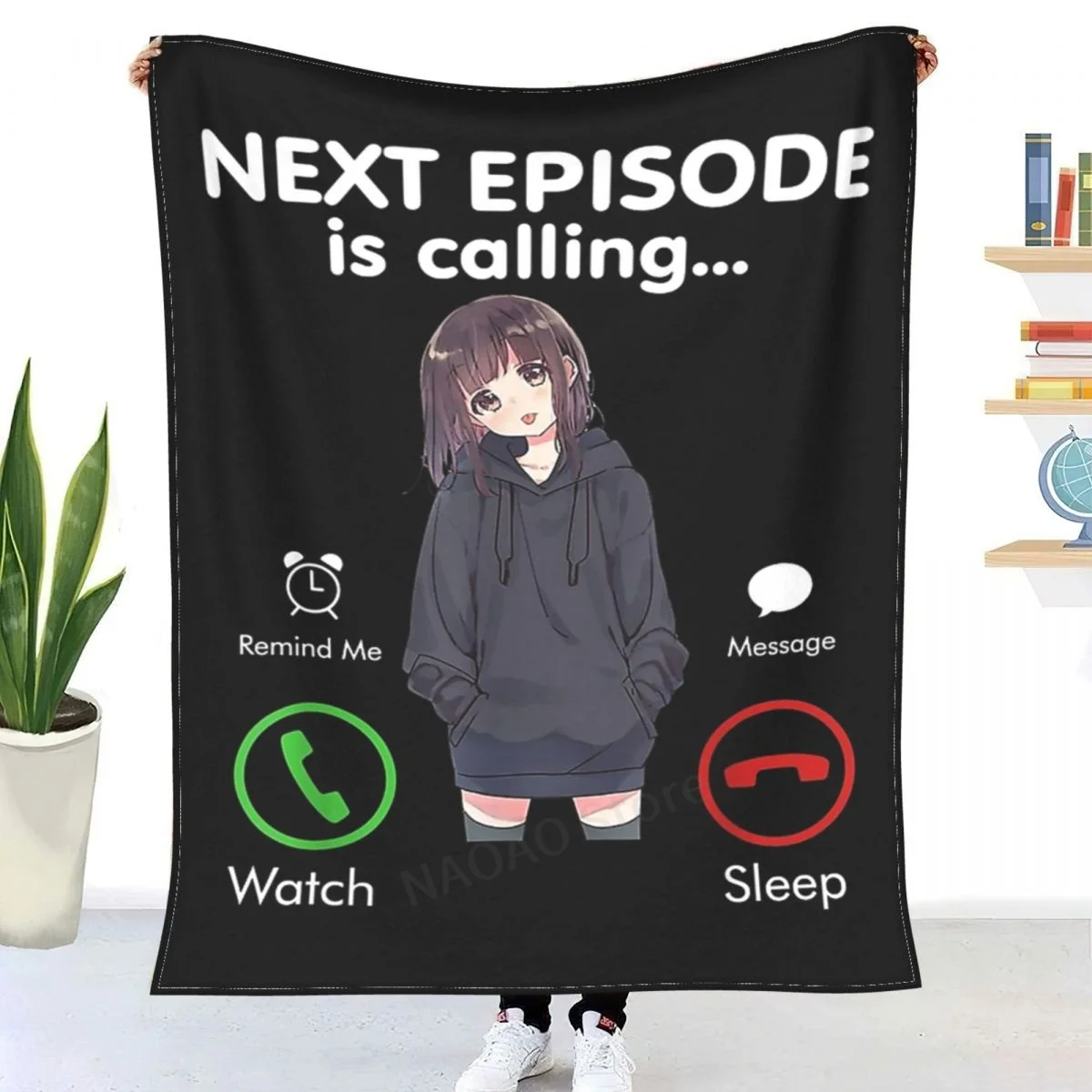 

Anime Next Episode Is Calling - Funny Anime Gift Love Otaku The Goode Throw Blanket Sheets on the bed blanket/ on the sofa