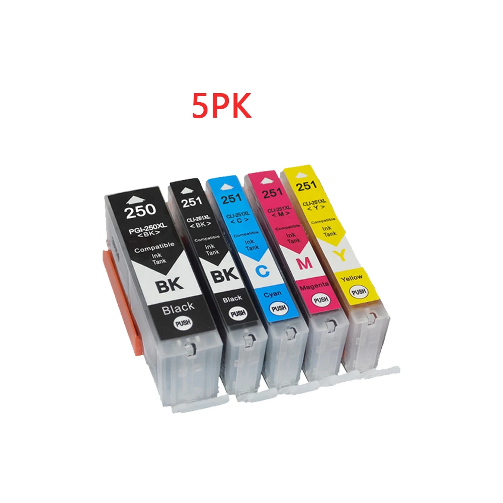 compatible ink cartridge for canon pgi 250xl pgi 250xl pgi250xl cli 251 cmy gy mg6320 pixma mg5420 mx722 mx922 ip7220 free global shipping