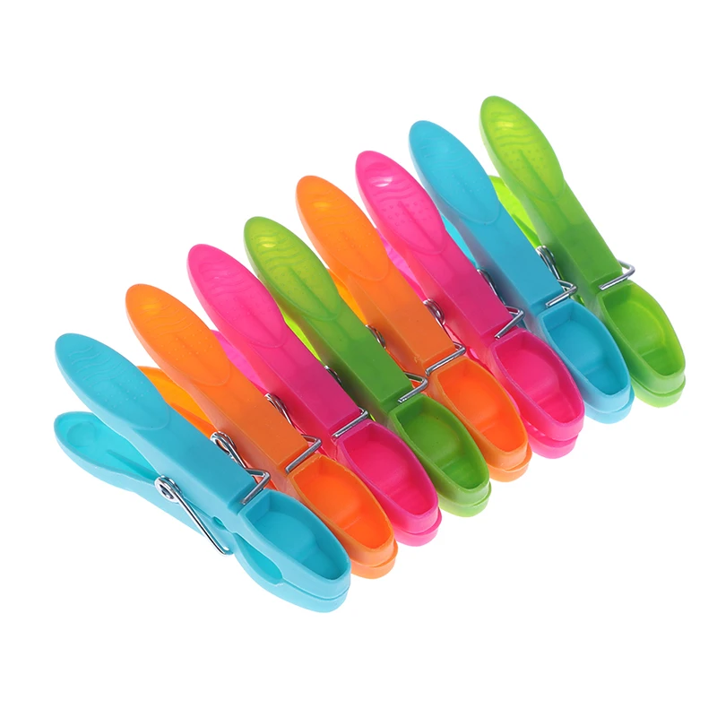 

24Pcs Laundry Clothes Pins Hanging Pegs Clips Plastic Clothespins Hangers
