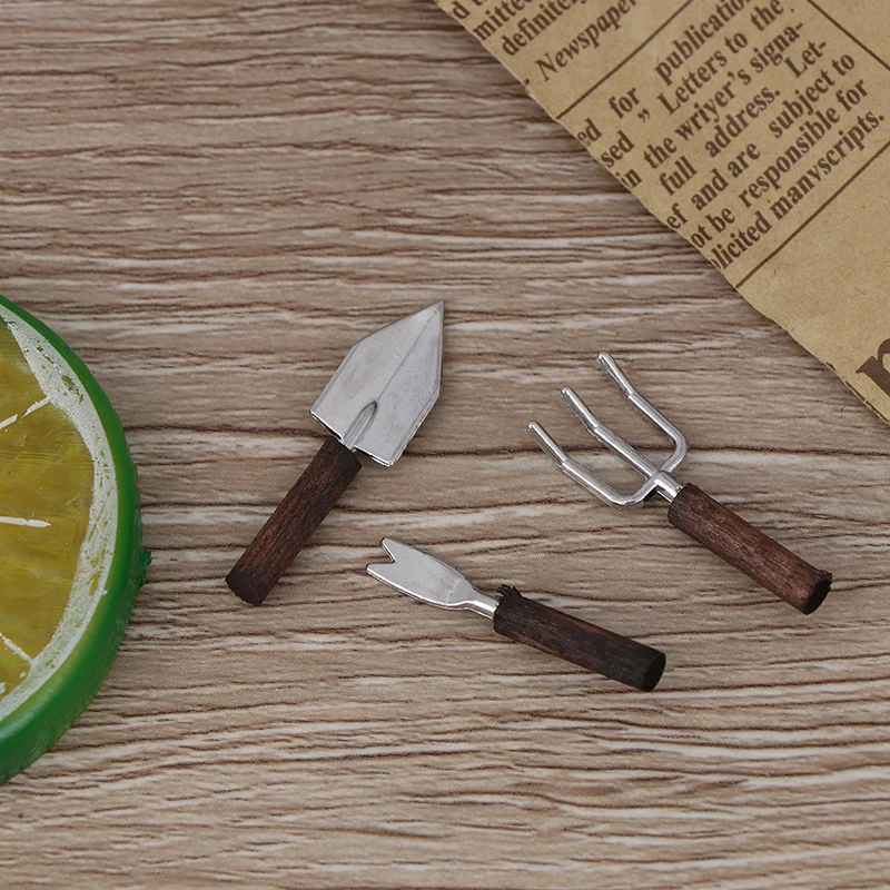 3 шт./компл. мини горшок инструмент модель лопаты набор для кукольного домика сада