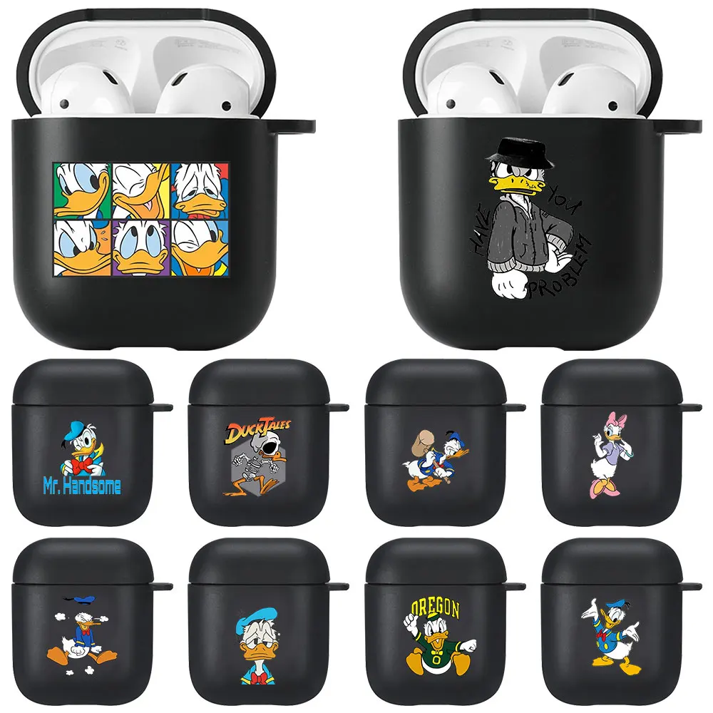 

Disney Daisy Duck Cover AirPods Case For Apple AirPods 1 2 Black TPU Bluetooth Earphone Charging for AirPods 2 1 Box Casing Caso