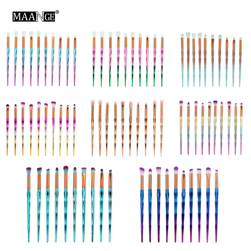 10 шт. набор косметических кистей Dfdf|Аппликатор теней для век| |