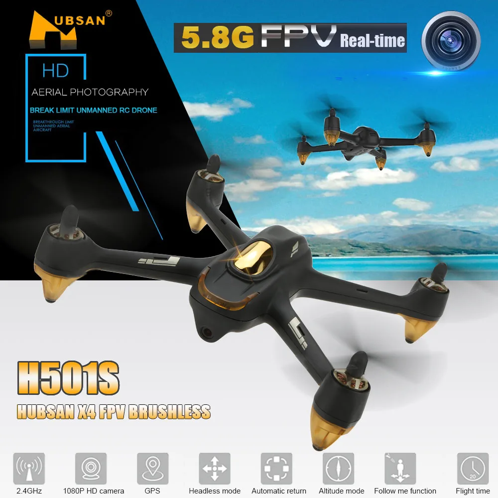 Оригинальный Hubsan H501S X4 5 8G FPV 1080P HD Камера Квадрокоптер с дистанционным управлением