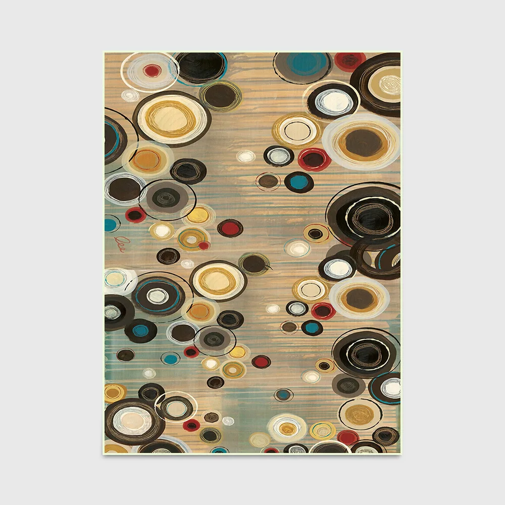 Современный разноцветный круглый напольный ретро-коврик с абстракцией