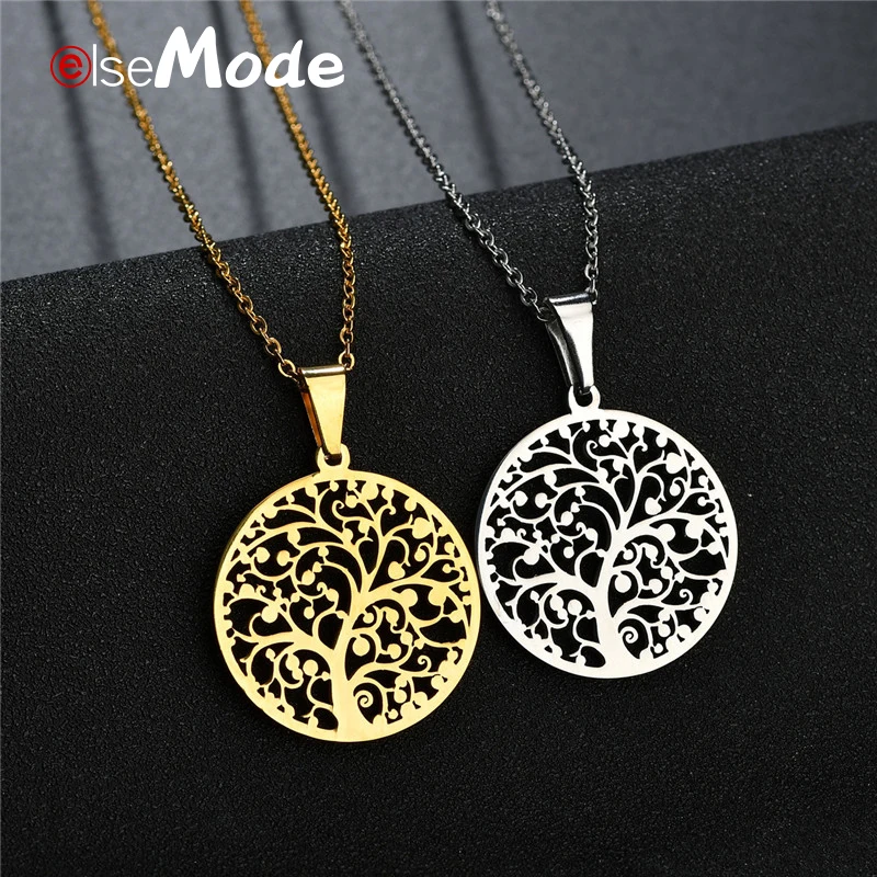 Ожерелье ELSEMODE из нержавеющей стали с подвеской Древо жизни 7 видов ожерелья