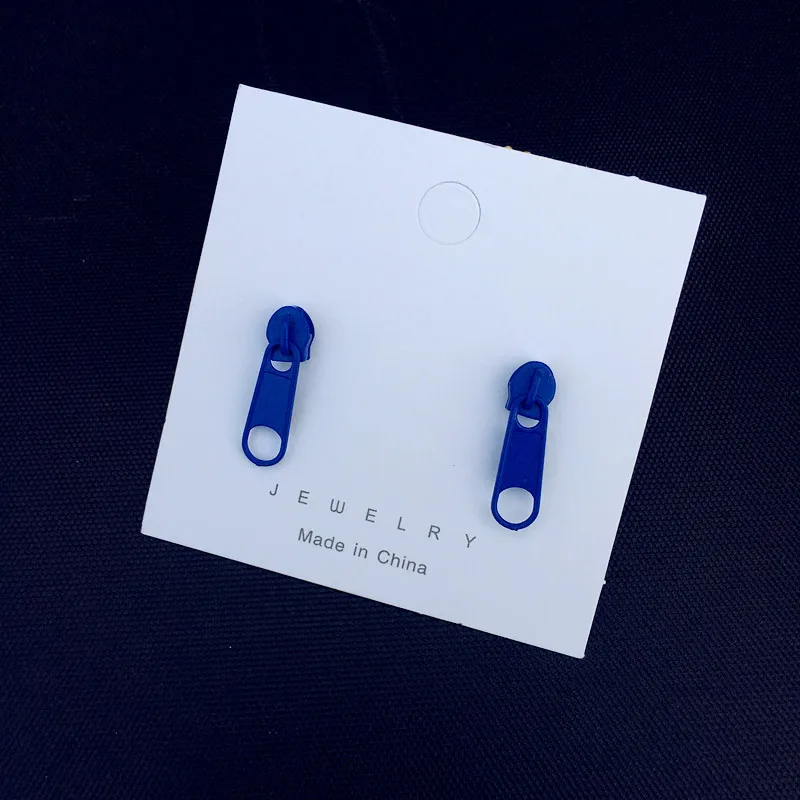 

2021 trend Christmas earrings for women alloy New color zipper button ear stud Unusual earrings Gifts for the new year