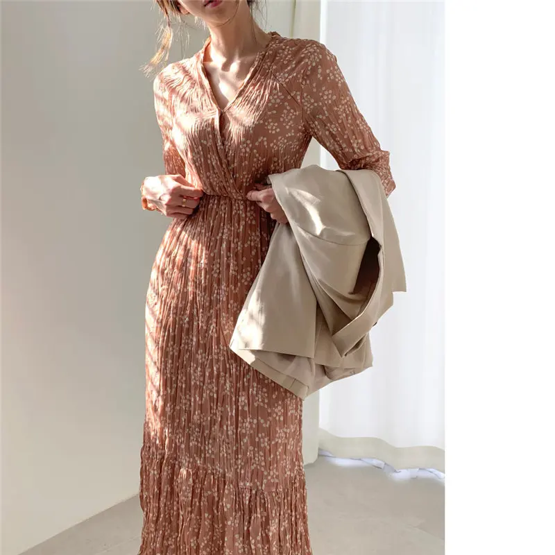 Женские свободные плиссированные платья HziriP Элегантные повседневные