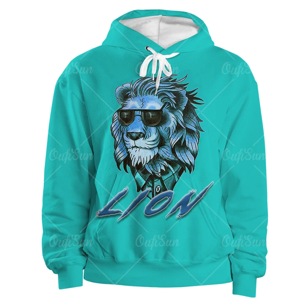 

Urban Style Hip Hop Rock Sweatshirts Men Women Spring And Autumn Lion 3D Print Hoodie ​Casual Hooded Pullover Jacket 4XL