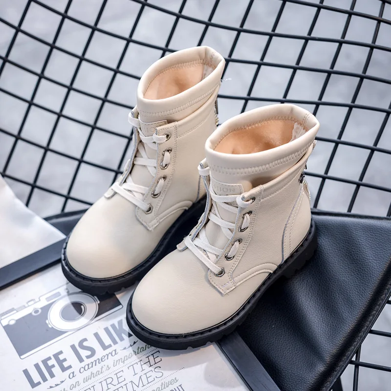 Ботинки martin на молнии сзади для мальчиков кожаные ботинки девочек Botas детские