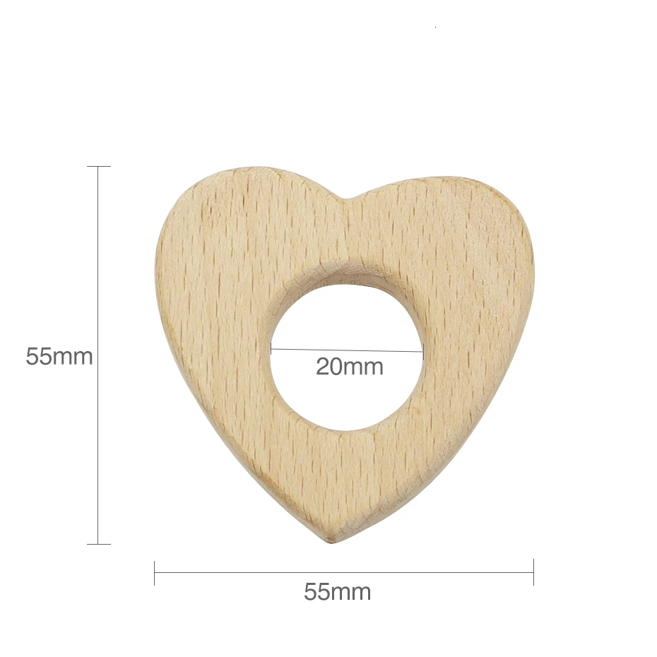 10pc 32 Heart-B 10 шт. деревянный Прорезыватель в виде животных, слона, кролика, жирафа, Натуральный Бук, игрушки, детские Прорезыватели, кольцо для новорожденных, подарки, аксессуары - Цвет: 10pc 32 Heart-B